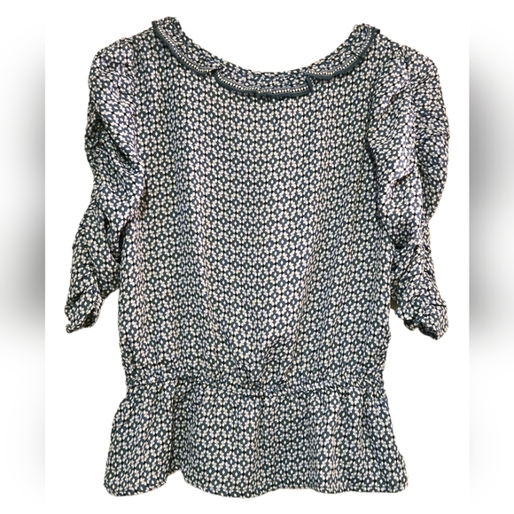 Max Studio Teal Ruffled Blouse Size XS - Picture 2 of 6